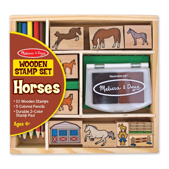 2410 Melissa & Doug Wooden Stamp Set Horses